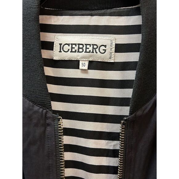 VINTAGE Men's ICEBERG DISNEY Sylvester Lightweight Black Zip Jacket SIZE 50 L - Picture 6 of 10